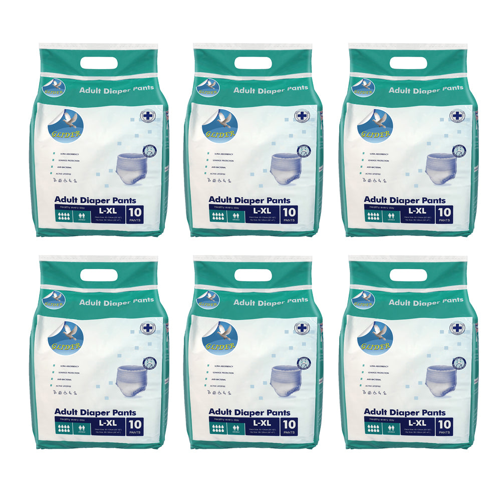 Glider Adult Diaper Pull Ups LARGE-XL - Pant Style (Count 10), (35-47 inch, 90-120 cm)