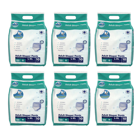 Glider Adult Diaper Pull Ups LARGE-XL - Pant Style (Count 10), (35-47 inch, 90-120 cm)