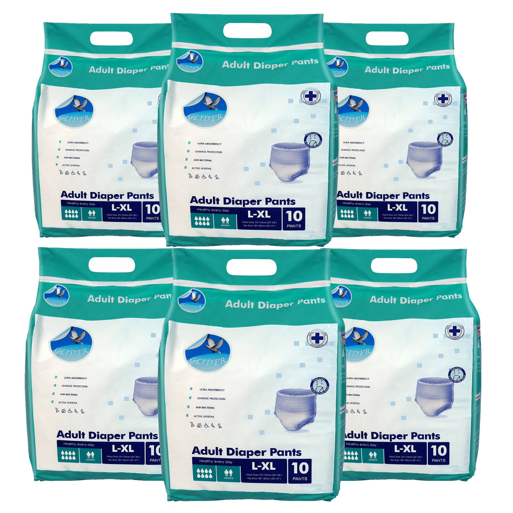 Glider Adult Diaper Pull Ups LARGE-XL - Pant Style (Count 10), (35-47 inch, 90-120 cm)