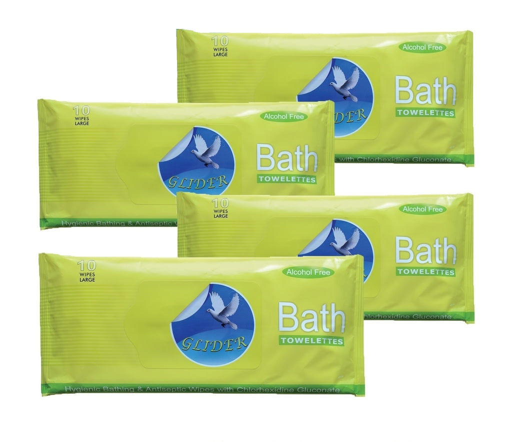 Glider Bed Bath Wipes, Enriched with Aloe Vera