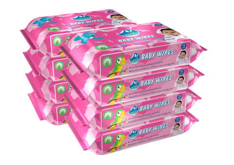 Glider Baby Water Wipes with Aloe-Vera , Vitamin E & Mild Fragrance - 98% Water