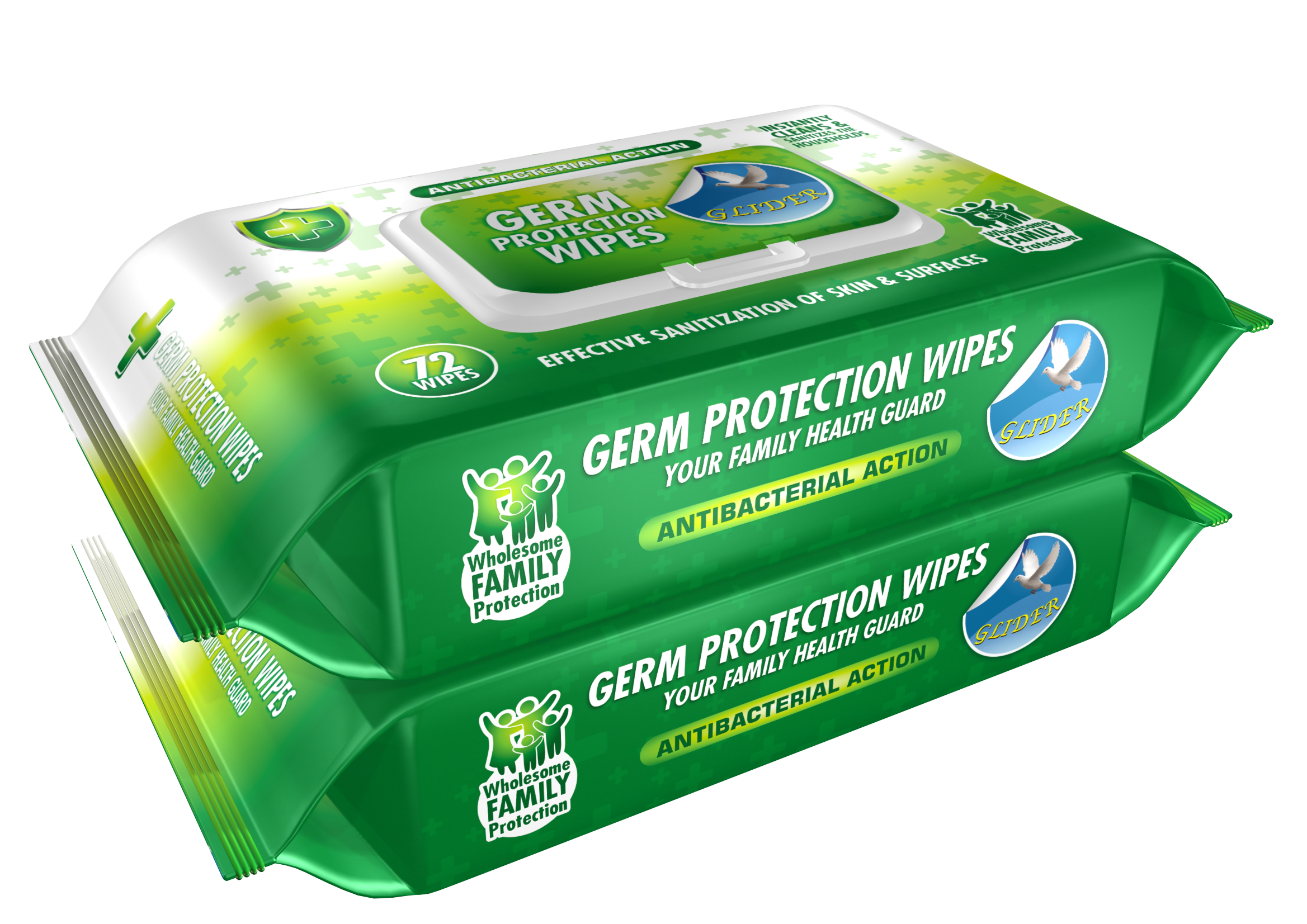 Glider Multipurpose Skin and Surface Wipes with Flip-top