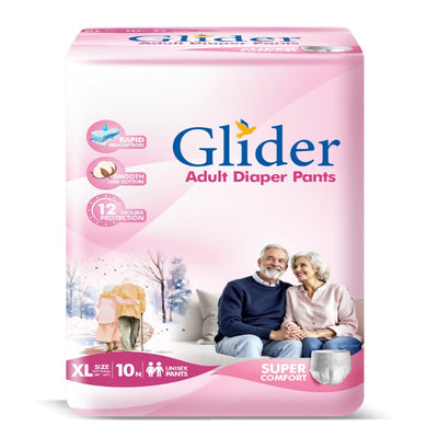 Glider Adult Diaper Pull Ups LARGE-XL - Pant Style (Count 10), (35-47 inch, 90-120 cm)