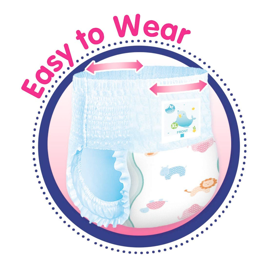 Glider Overnight Extra Absorbency Premium Diapers Pants, Medium, 70 Count