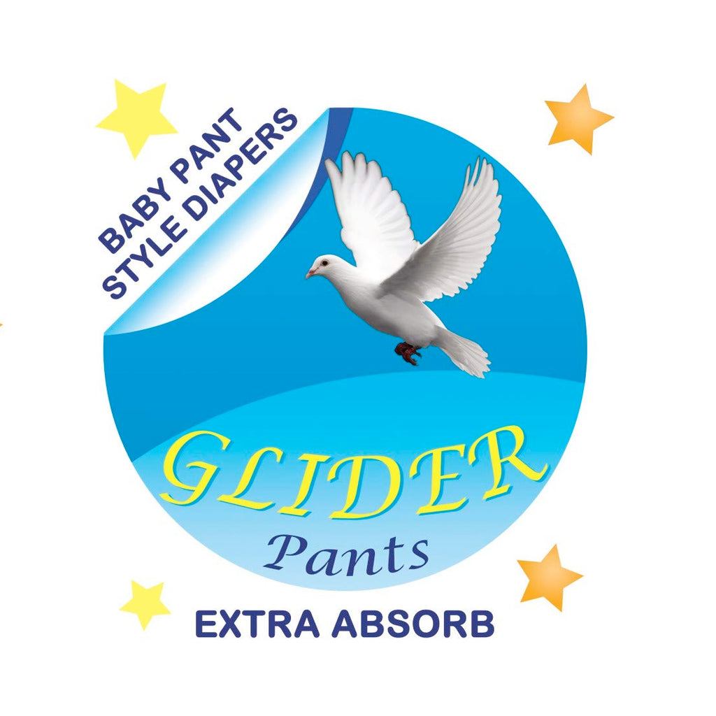 Glider Overnight Extra Absorbency Premium Diapers Pants, Medium, 70 Count