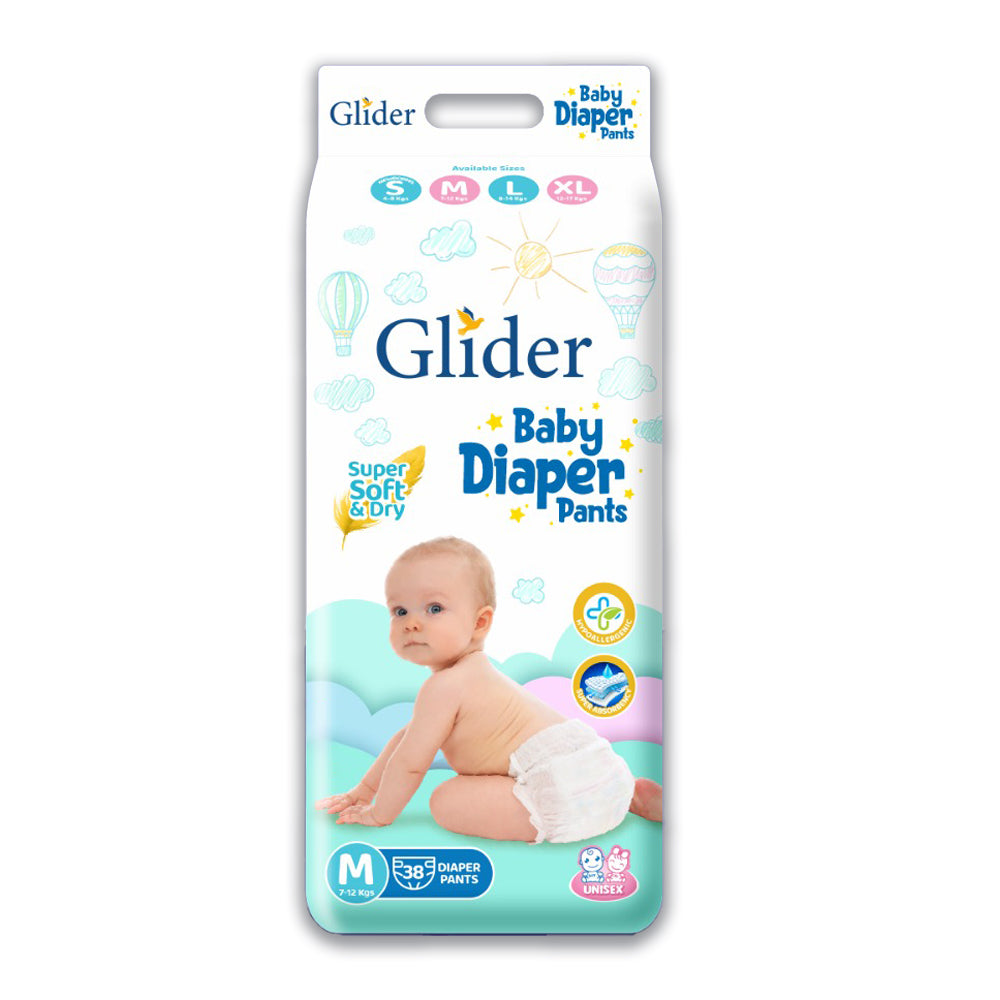 Glider Overnight Extra Absorbency Premium Diapers Pants, Medium, 70 Count