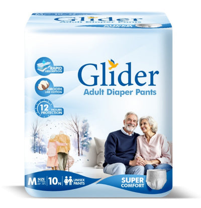 Glider Adult Diaper Pull Ups MEDIUM - Pant Style (Count10) (29-41 inch, 75-105 cm)