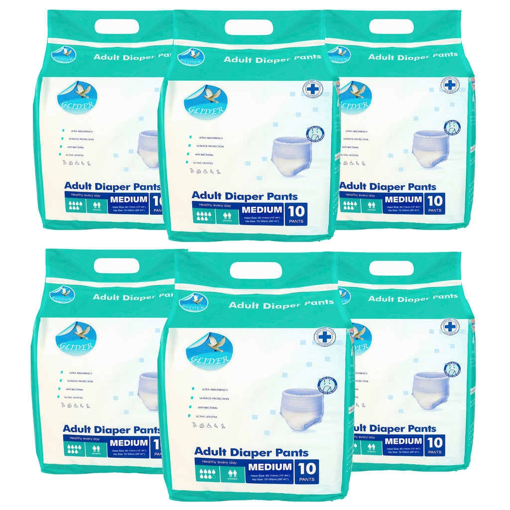 Glider Adult Diaper Pull Ups MEDIUM - Pant Style (Count10) (29-41 inch, 75-105 cm)
