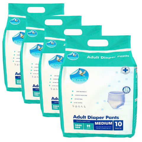 Glider Adult Diaper Pull Ups MEDIUM - Pant Style (Count10) (29-41 inch, 75-105 cm)