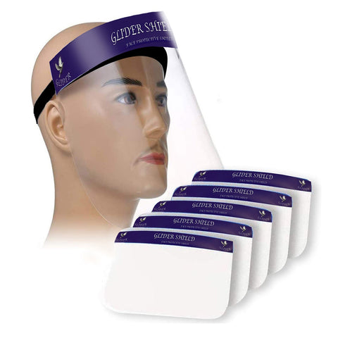 Glider Face Shield - Reusable Full Face Transparent Breathable Visor/Shield to Protect Eyes and Face